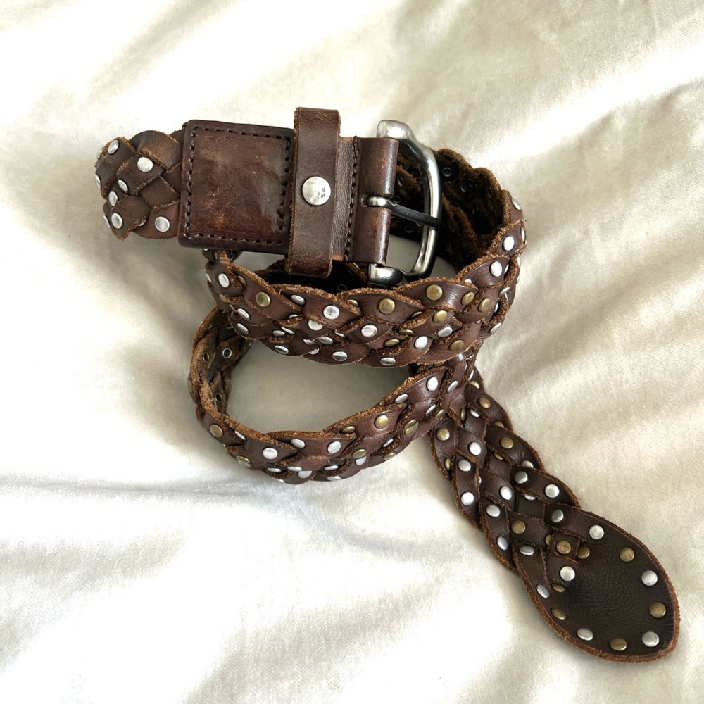 SOLD!!
Brown Studded Braided Leather Belt
